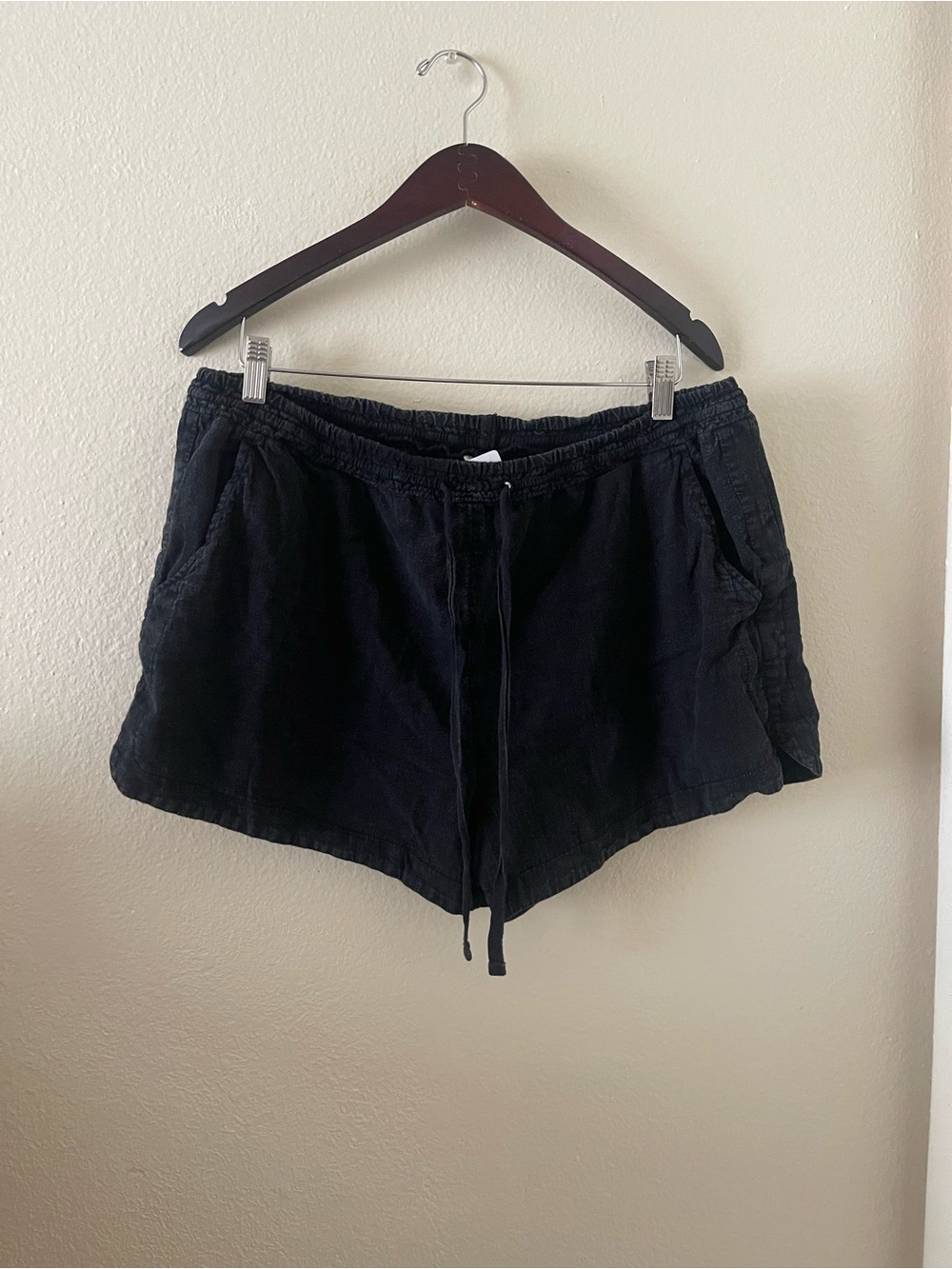 Time and Tru Black Athletic Drawstring Shorts